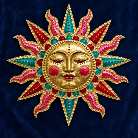 Sol: ornamento de hojalata